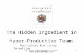 The hidden ingredient in hyper productive teams (scrummasters guild, 10.15)