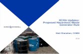Shanahan, Matt, Burns & McDonnell, RCRA Update Proposed Hazardous Waste Generator Rule, MECC, 2016, Overland Park