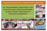 Training report on soybean processing and food product development.