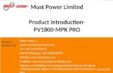 Product introduction pv1800 mpk