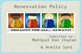 Reservation policy - Mahipal Charan