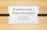 Brainstorming your Thesis Statement