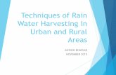 Techniques of rain water harvesting in urban and rural areas