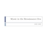 Power Point 10  Music in the Renaissance Part V