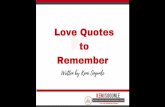 Love Quotes to Remember