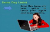 Same Day Loans – Fulfill Your Urgent Cash Desires With Ease