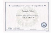 Foreclosure Certification
