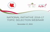 ICU - National Initiative 2016-2017 Topic Selection Webinar