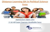 Distance learning ba in political science  from ksou