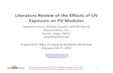 PV Module UV Exposure Literature Review
