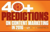 40+ Predictions on Content Marketing in 2016