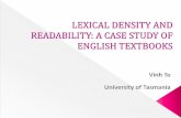 lexical density and readability: a case study of english textbooks