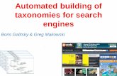 Automated building of taxonomies for search engines