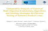 Comparative analysis of classical multi-objective evolutionary algorithms and seeding strategies for pairwise testing of Software Product Lines.