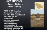 Henry Badenhorst - Education portfolio: Saudi Arabia (2014-2015)