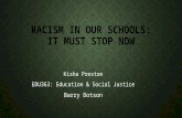 Racism in Schools: It must stop Now!!
