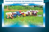 Financing solution for women empowerment in agriculture