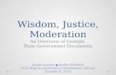 Wisdom, Justice, Moderation: An Overview of  Georgia State Government Documents