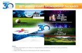 30TH ANNIVERSARY SPONSORSHIP PACKAGES