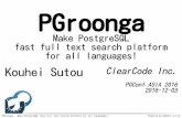 PGroonga – Make PostgreSQL fast full text search platform for all languages!