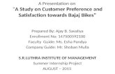 A study on customer preferebce and satisfaction towards bajaj bikes