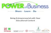 Being Entrepreneurial with Your Educational Content
