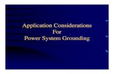 Application Considerations for Power System Grounding