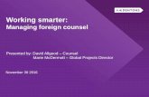 Working smarter: Managing foreign counsel