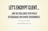 Let's Encrypt client deployment challenges, PyCon Sweden 2016