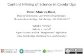 Content Mining of Science in Cambridge