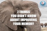 7 things you didn't know about improving your memory
