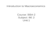 Bba 2 be ii u 1.1 introduction to macro economics