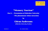 "Memory Tourism", part "The phenomenon visitor attractions"