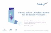 Formulation Considerations of Inhaled Products - Catalent