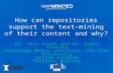 How can repositories support the text mining of their content and why?
