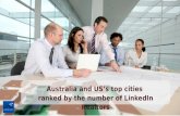 Australia and US's top cities ranked by the number of LinkedIn Realtors