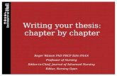 Writing your thesis chapter by chapter
