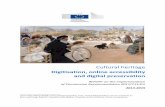Cultural heritage Digitisation, online accessibility and digital preservation. Report European Commission