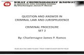 Criminal Procedure By Charlemagne James P. Ramos