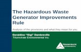 Analyzing the Hazardous Waste Generator Improvements Rule
