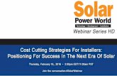 Cost Cutting Strategies For Installers: Positioning For Success In The Next Era Of Solar