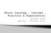 Micro leasing – Concept , Practice & Experiences