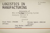 Logistics in manufacturing system