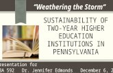 Sustainability of Two Year Higher Education Institutions in Pa