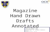 Magazine hand drawn drafts annotations