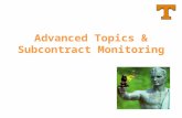 UTK-SPA Advanced Topics and Subcontract Monitoring