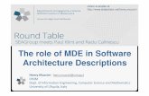 The role of MDE in Software Architecture Descriptions