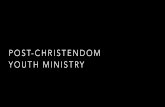 Post-Christendom Youth Ministry (PYM14)