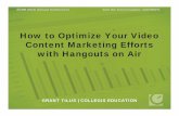 How to Optimize Video Content Marketing with Google Hangouts
