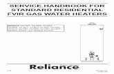 service handbook for standard residential fvir gas water heaters